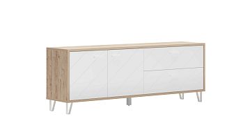 Тумба c 2 ящиками Agira (Агира), Цвет: Гикори кингстон + Белый блеск